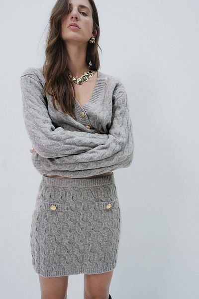 H&M Cable-knit mini skirt