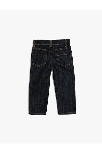 Koton Cotton Elastic Waist Jeans - Pocket Detailed