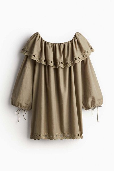 H&M Off-the-shoulder cotton dress