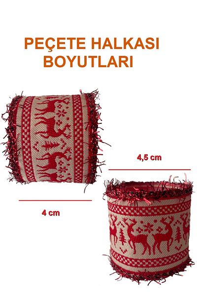 FANTASTIC Set of 6 Handmade Woven Napkin Rings, 6 Napkin Holders, Napkin Rings, Christmas Pattern with Silvery Deer