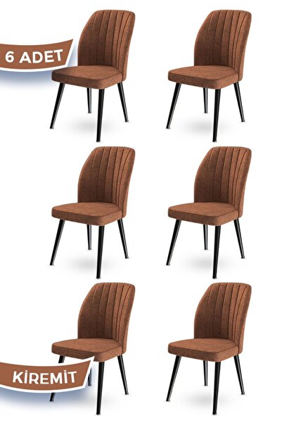 Canisa Concept Platinum Serisi Geniş Oturum Alanlı 6 Adet Sandalye / Renk Kir...