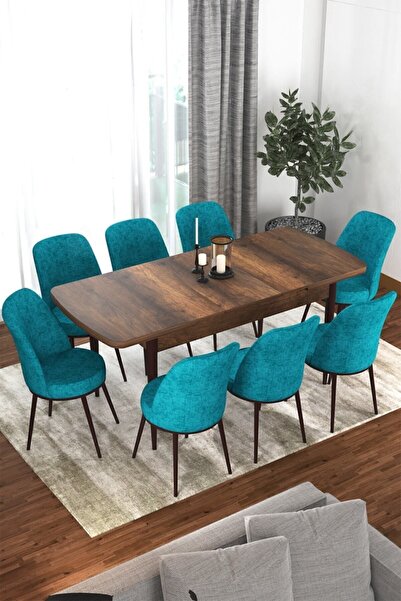 Canisa Concept Via Serisi 80x132 Açılabilir Mutfak Masası Takımı Barok Desen ...