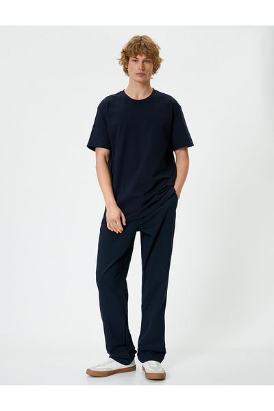Koton Basic-Kurzarm-T-Shirt aus Baumwolle mit Rundhalsausschnitt