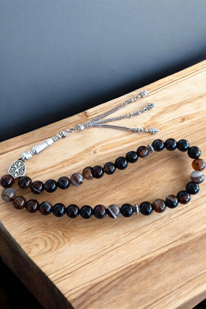 MGA DOĞAL TAŞ Large Size Agate Stone Rosary 33' Luxury Rosary Original Natura...