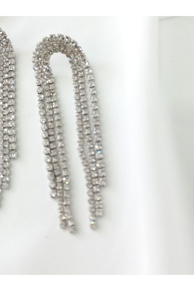 İPAR AKSESUAR Zircon Pendant Metal Silver Earring