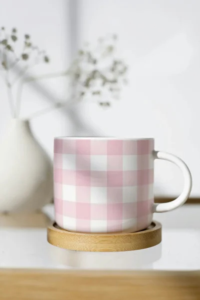 EYBaskı Tasarım White Porcelain Patterned Nescafe Cup