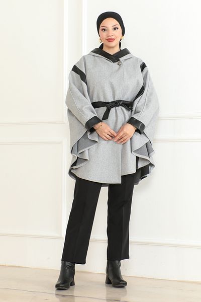 KADEEM Gray Belted Leather Panco