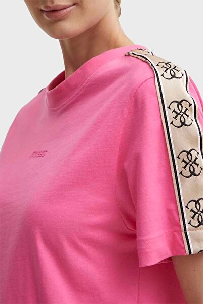 Guess Γυναικείο μπλουζάκι με ροζ λογότυπο Britney