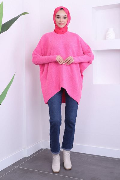 İmajButik Φούξια Casual Πλεκτό Τούνικ