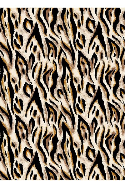 Razz Moda Leopard and Zebra Patterned Digital Printed Black and Ecru Color Table Clothes