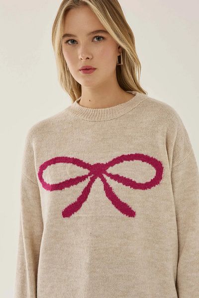 Hiccup Pulover din tricot cu model cu fundă