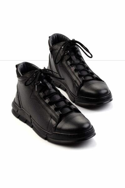 Bambi Siyah Hakiki Deri Erkek Bot & Bootie E02900220103