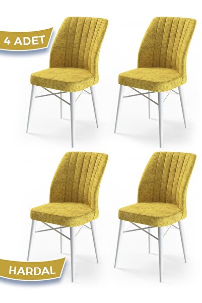 Canisa Concept Flex Serisi 4 Adet Hardal Renk /gürgen Ayaklı 1.sınıf Sandalye...