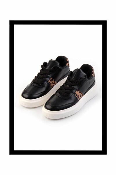 Bambi Siyah Beyaz  Kadın Sneaker K01212120209