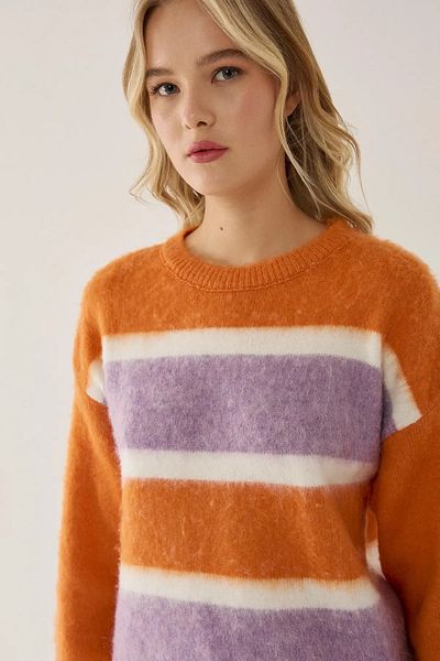 Hiccup Pulover din tricot cu dungi colorate, cu potrivire relaxată