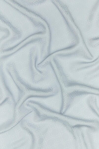 Vakko Special Series Monogram Jacquard Scarf 40843-Light Grey