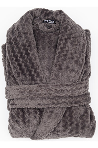 MEYHOME Ανδρική ρόμπα Wellsoft Şalyaka (μοτίβο ζικ-ζαγκ) Ανθρακί