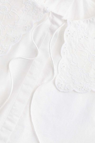 H&M Broderie Anglaise-detail Poplin Blouse