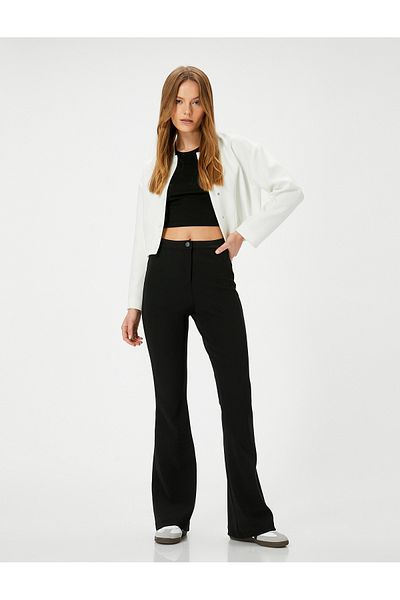Koton Spanish Leg Trousers Fabric Normal Waist