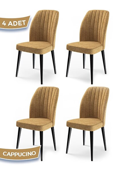 Canisa Flex Serisi, Üst Kalite Mutfak Sandalyesi, 4 Adet Bordo Sandalye, Gürg...