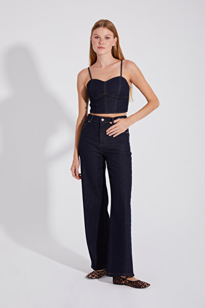 ONE8 Önü Düğmeli 5 Cepli Rahat Kesim Denim Kot Pantolon
