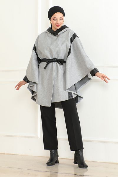 KADEEM Gray Belted Leather Panco