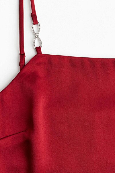 H&M Rhinestone-detail satin strappy top