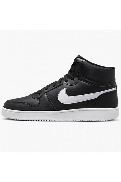 Nike Ανδρικά αθλητικά παπούτσια Ebernon Mid Triple Leather Γνήσιο δέρμα ψηλά αθλητικά παπούτσια μαύρα