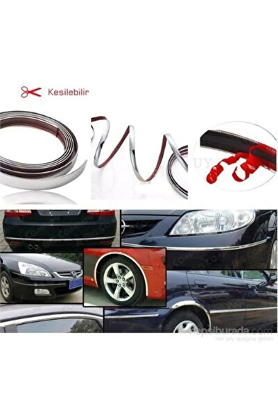 Tiger Marketing Yapışkanlı Nikelaj Şerit Bant Çıta 5mm 10 Metre Paslanmaz Kir...