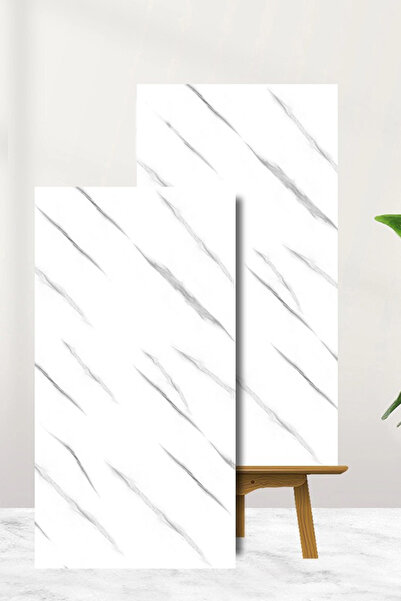 Bien Home 30x60 Cm Siyah Beyaz Mermer Desenl Kendinden Yapışkanlı Mutfak Bany...