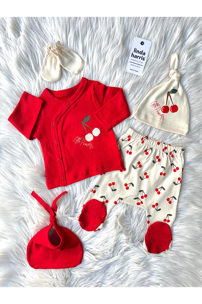 Linda Harris مجموعة إصدار المستشفى للفتيات حديثي الولادة مكونة من 5 قطع باللو...