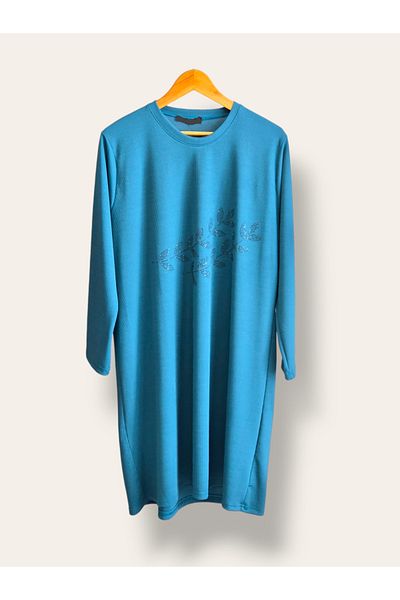 ENDAMIM Τοπ Tunik Plus Size - Πλεκτό ύφασμα Twirl, Lycra