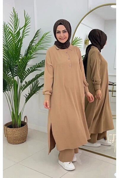 VALENS BOUTİQUE Σετ Τζιλάτσα με κουμπιά με λαιμόκοψη πόλο και παντελόνι με τούνικ Belinay