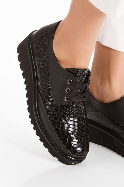 İLOLİCA Pantofi de damă cu șireturi cu talpă ortopedică din piele naturală de crocodil