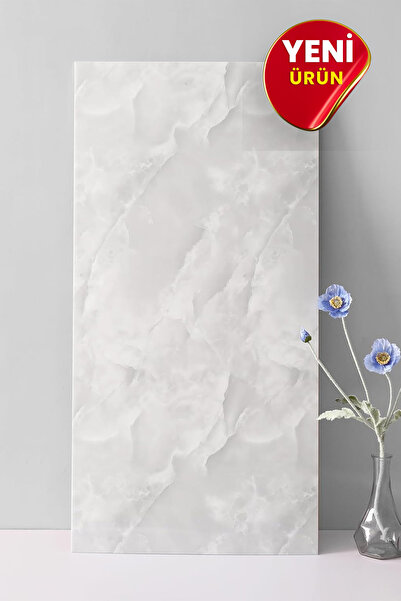 Bien Home 30x60 Cm Gri Mermer Desenli Kendinden Yapışkanlı Mutfak Banyo Wc Kaplama Pvc Duvar Paneli
