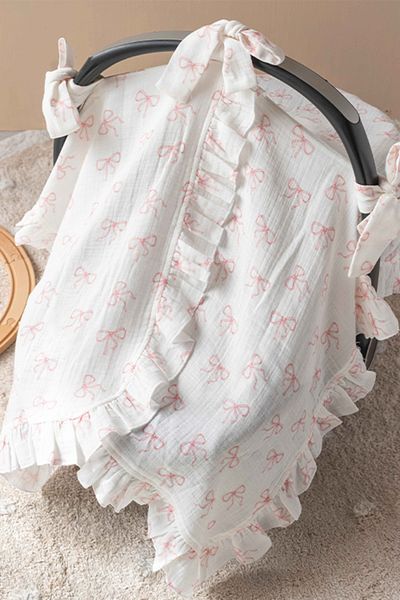 Atelier Babbi Pink Ribbon Stroller Cover