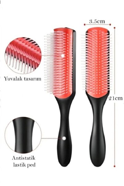 efero Styling Brush, 9 Sıra Şekillendirme Fırçası, ( Curly Girl ) Kıvırcık Kı...