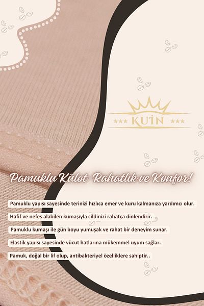 KUIN 10-Pack Cotton Combed Cotton High Waist Thong (Lycra, Soft and Stretchy Fabric)