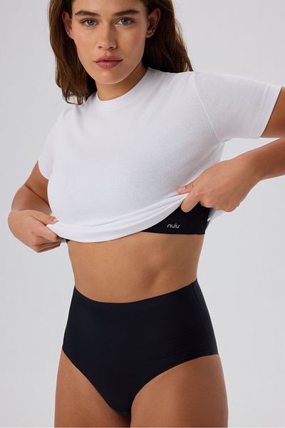 nulu Women's Black High Waist Recovery Seamless Panties