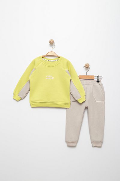 Favo Kids 2-5 Years Boy's Cotton Sweatshirt and Jogger Set - 3 Thread