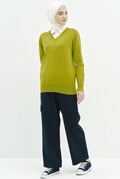 Tuğba Beli Lastikli Cepli Pantolon - Lacivert