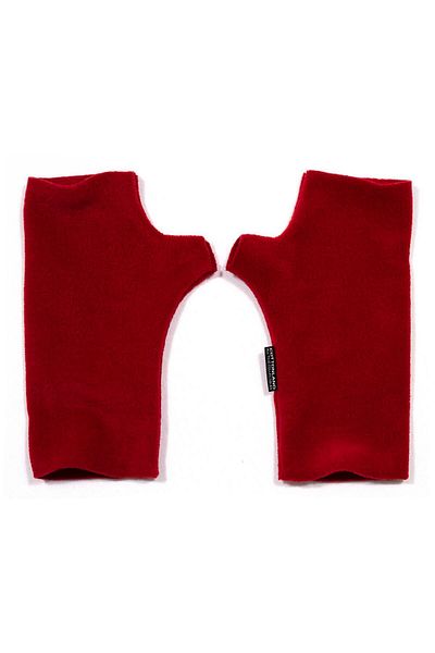Cottonland Wristie Unisex Fingerless Fleece Gloves Dark Red