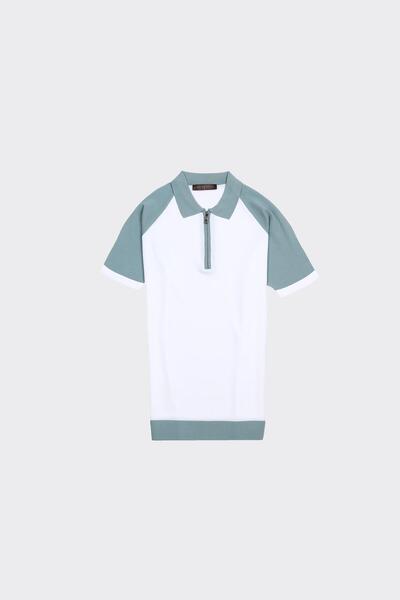 Kadir Büyükkaya Fermuarlı Polo Yaka Kısa Kol Erkek T-Shirt