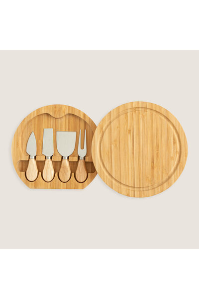 Chakra Ravva 5 Parça Bıçaklı Oval Sunum Seti 22x2 cm Natural