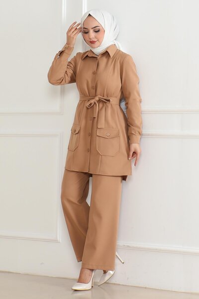 Modamihram Taba 19223 - Κουμπί Λεπτομερές Σετ Κοστούμι