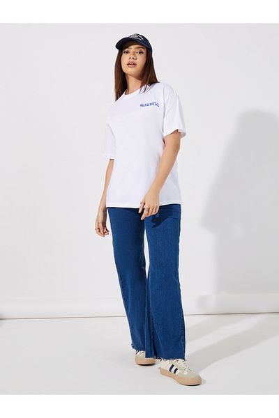 Styli Oversized Feel Beautiful Today Slogan Print T-Shirt