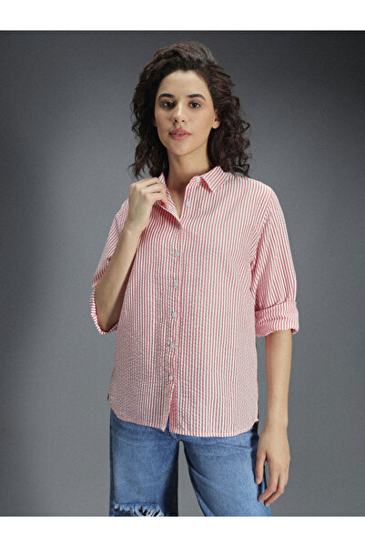 High Star By Styli Striped Casual Shirt with High-Low Hem
