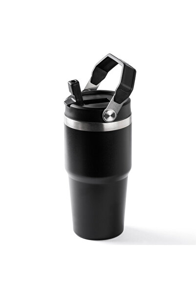 Tantitoni SİYAH PASLANMAZ ÇELİK TUTACAKLI TERMOS BARDAK 600ML
