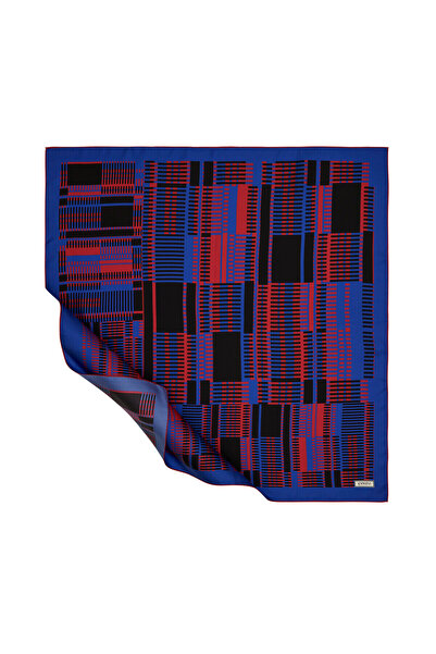ipekevi Eșarfă din mătase İpekevi albastru-marin-roșu 1255