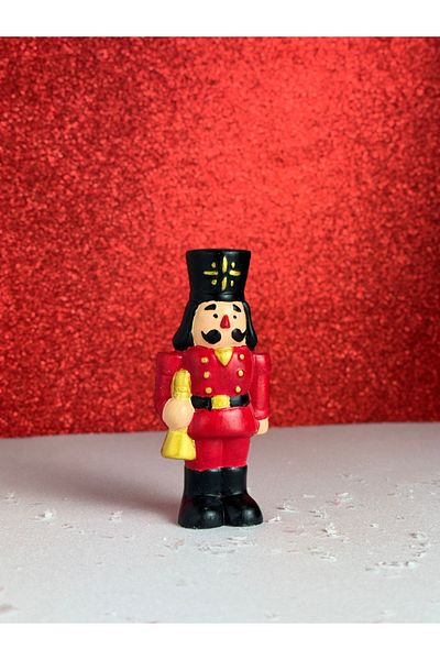 Mithbox Red Christmas Decor Nut Breaking Lead Soldier Nutcracker New Year Trinket